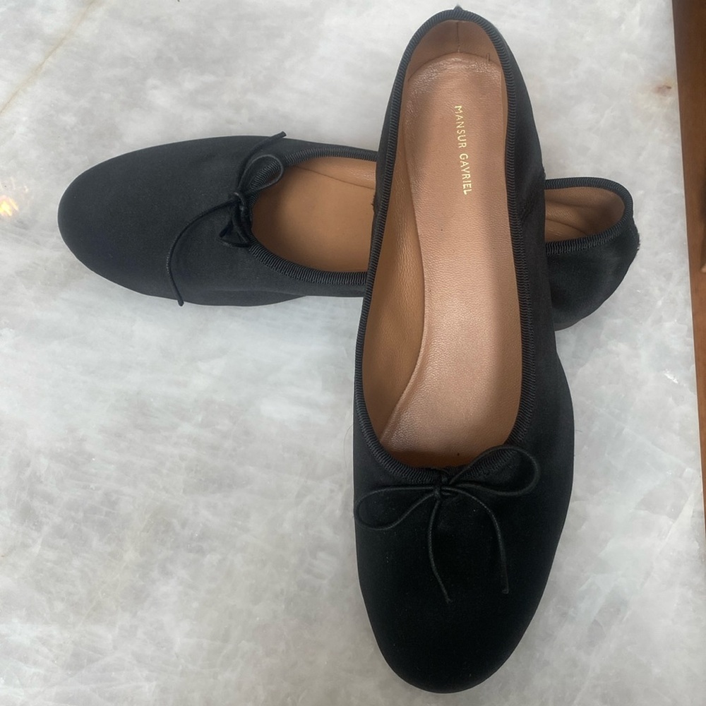 Brand New Mansur Gavriel Black Satin Ballet Flats!